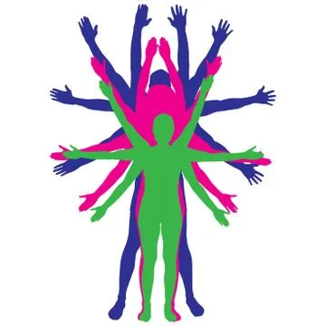 Vector silhouettes of people. Illustrazione stock