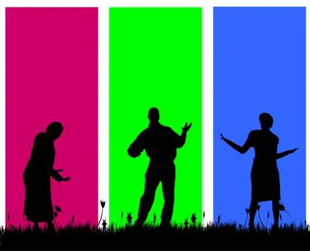 Vector silhouettes of people. Illustrazione stock