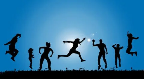 Vector silhouettes of people. Stock Illustration