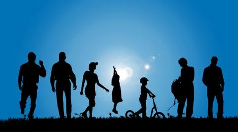 Vector silhouettes of people. Stock Illustration