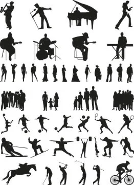 Vector silhouettes of people Illustrazione stock