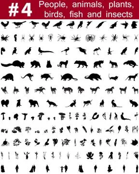Vector silhouettes set Stock Illustration