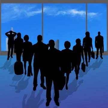 Vector silhouettes of various people. Stock Illustration