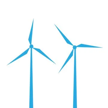 Vector silhouettes of wind turbines - Vector Stock Illustration