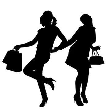 Vector silhouettes of women. Stock Illustration