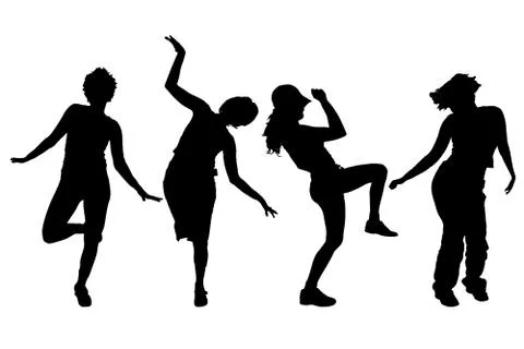 Vector silhouettes of women. Illustrazione stock