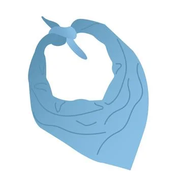 Vector silk neck scarf. Fabric cloth of neckerchief. Scarlet bandana, outerwe Stock Illustration