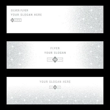 Vector Silver Banners and Cards Free Stock Illustration