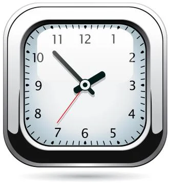 Vector silver clock Stock Illustration
