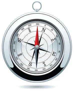 Vector silver compass Stock Illustration