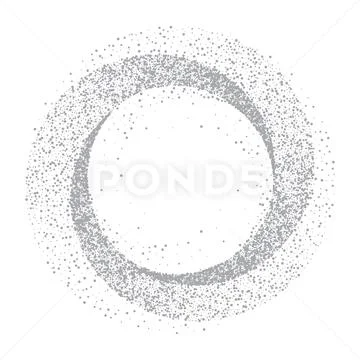 Vector Silver Glitter Circle Abstract Background, Silver Sparkles On White