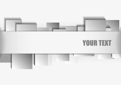 Vector : Silver labels with abstract square on white background Stock Illustration