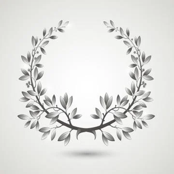 Vector silver laurel wreath Stock Illustration