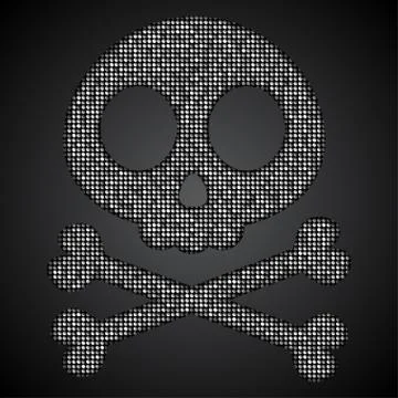 Vector silver sequins skull. Jolly Roger. Stock Illustration