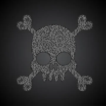 Vector silver sequins skull. Jolly Roger. Stock Illustration