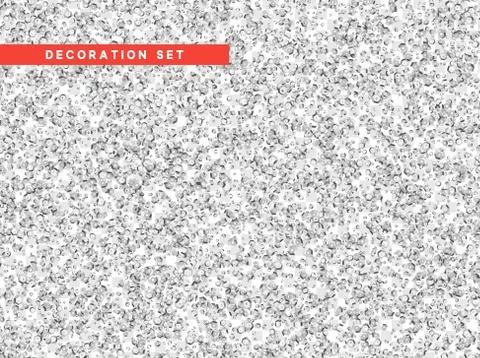 Vector silver sequins on white background. Stock Illustration