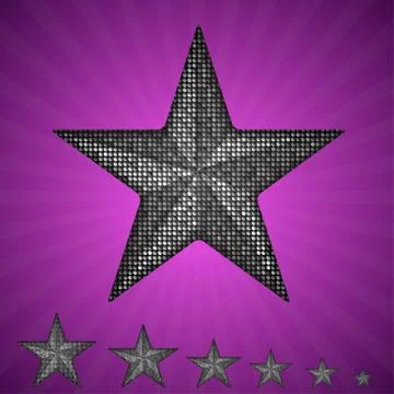 Vector silver star with elements of sequins. Stock Illustration
