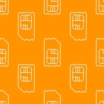 Vector SIM Cards Seamless Pattern on Background. Illustrazione stock