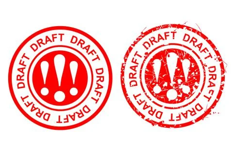 Vector Simple 2 Style Red Scratch Circle Rubber stamp, draft,  at Isolated on Stock Illustration