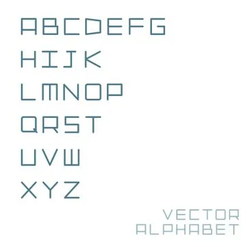 Vector simple alphabet made of straight lines Stock Illustration