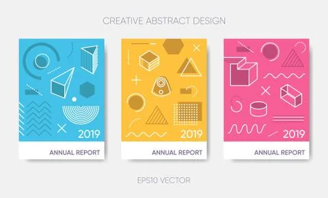 Vector simple annual report 2019 or poster design Stockillustratie