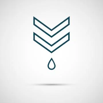 Vector simple arrow pointer on a colored background Stock Illustration