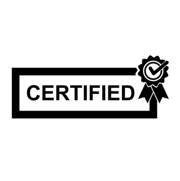 Vector Simple Black and White symbol, Certified isolated on white Stock Illustration