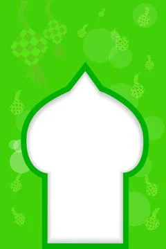 Vector simple blank islamic flyer tempate, mosque dome shape Stock Illustration
