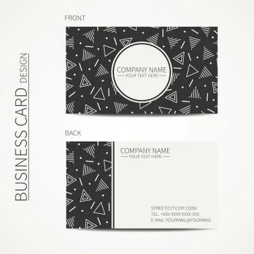 Vector simple business card design. Delta, trigon. Template. Memphis style Stock Illustration