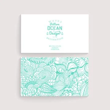 Vector simple  business card template with decorative ornament, original desi Stock-Illustration