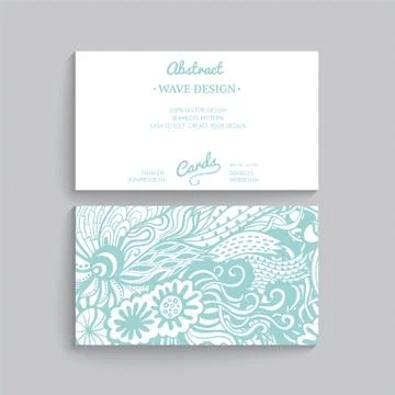 Vector simple  business card template with decorative ornament, original desi Stock Illustration