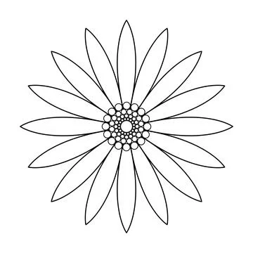 Vector simple contouring flower. Linear drawing. Tattoo Stock Illustration
