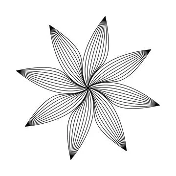 Vector simple contouring flower. Linear drawing. Tattoo Stock Illustration