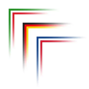 Vector simple corners in the look of Italian, German and French tricolors Stock Illustration