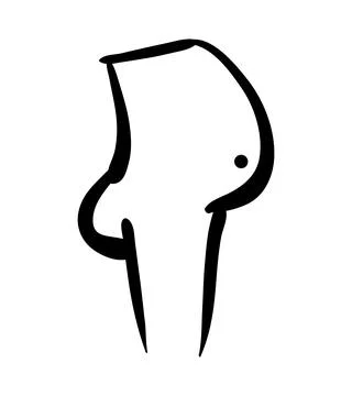 Vector simple doodle hand draw sketch fat man Stock Illustration