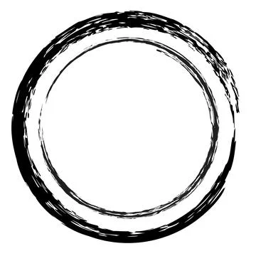 Vector simple double line frame from black crayon, at white background Stock Illustration