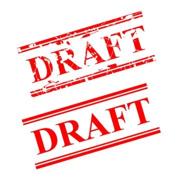 Vector Simple draft, red scratch rubber stamp isolated on white Stock Illustration