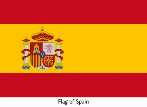Vector simple flag of Spain. Spanish flag. Stock Illustration