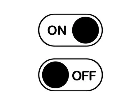 Vector simple flat icon On and Off Toggle switch button Illustrazione stock
