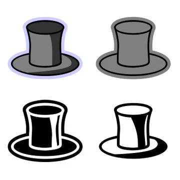 Vector simple flat icons of the top hat Stock Illustration