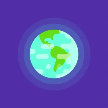 Vector simple flat style illustration of planet Earth. Stock Illustration