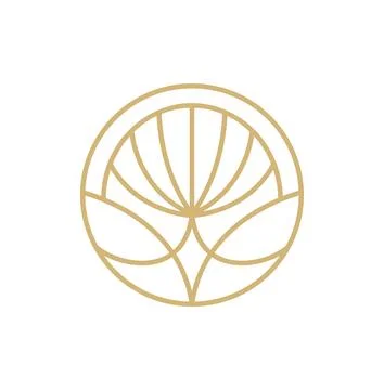 Vector simple flower logo beige line design. template elegant element in trendy 스톡 일러스트