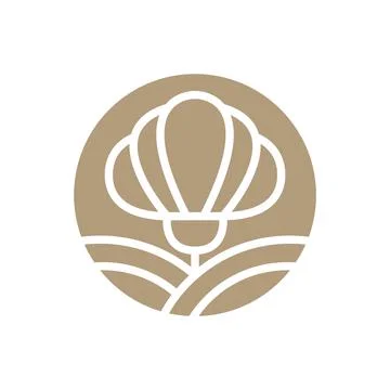 Vector simple flower logo beige line design. template elegant element in trendy Stock Illustration