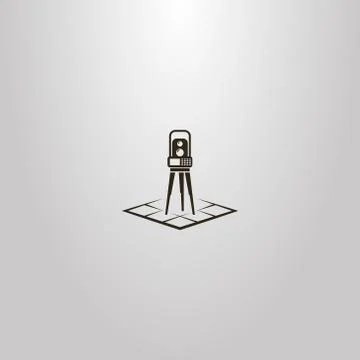 Vector simple geometric sign of total station on a rhombus map Иллюстрация