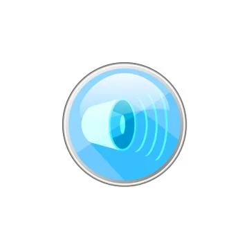 Vector simple glass round icon white speaker volume Stock Illustration