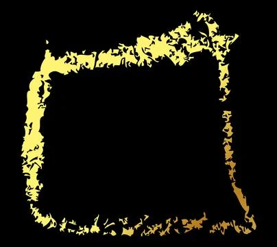 Vector simple gold golden crayon sketch square frame Illustrazione stock