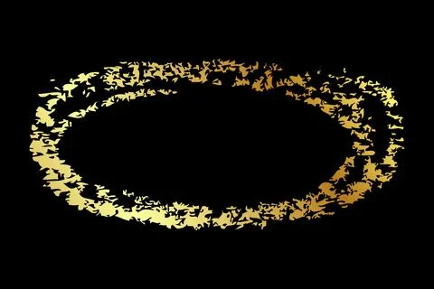 Vector simple gold golden crayon sketch oval frame Stock-Illustration