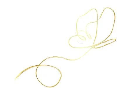 Vector simple gold golden crayon or chalk effect line art single or one con.. Stock Illustration