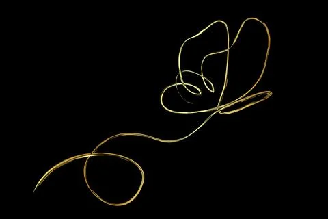 Vector simple gold golden crayon or chalk effect line art single or one con.. Stock Illustration