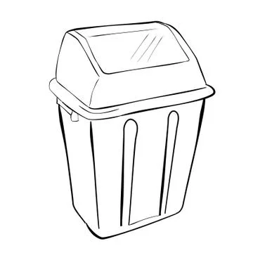 Vector simple hand draw sketch, Clean Empty Trash at white background Illustrazione stock